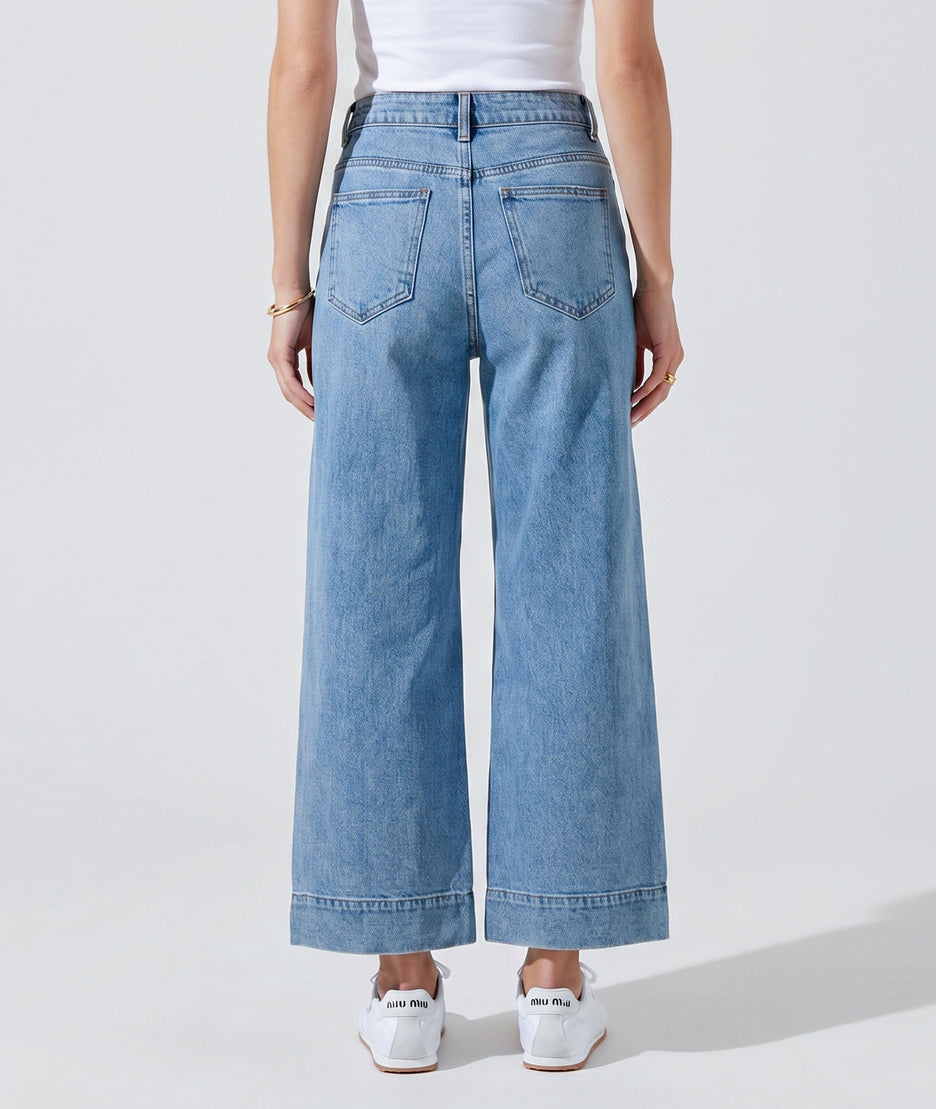 Jean wide leg 7/8 clair dos — marque Carnaby