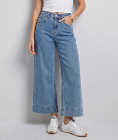 Jean wide leg 7/8 clair face — marque Carnaby