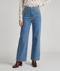 Jean wide leg Bouta détails boutons - jean