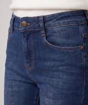 Jean taille haute femme coupe slim bleu