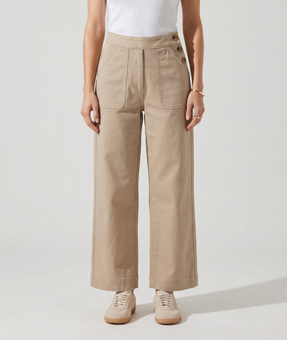 Jean Flabo coupe jupe culotte - taupe