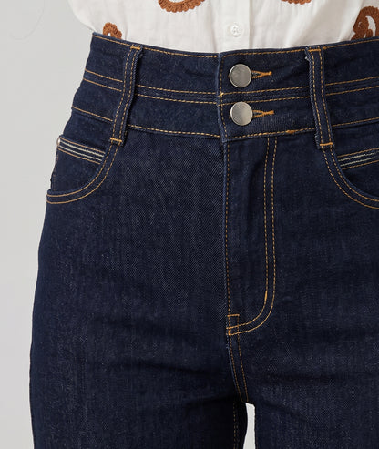 Jean bootcut brut femme taille haute esprit seventies