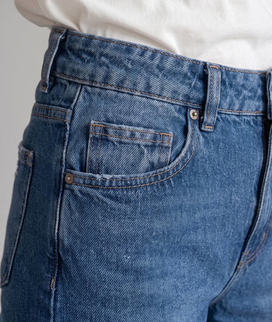 Jean taille haute Mama coupe mom - jeans