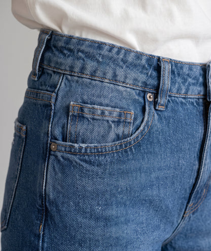 Jean taille haute coupe mum denim femme detail - Carnaby