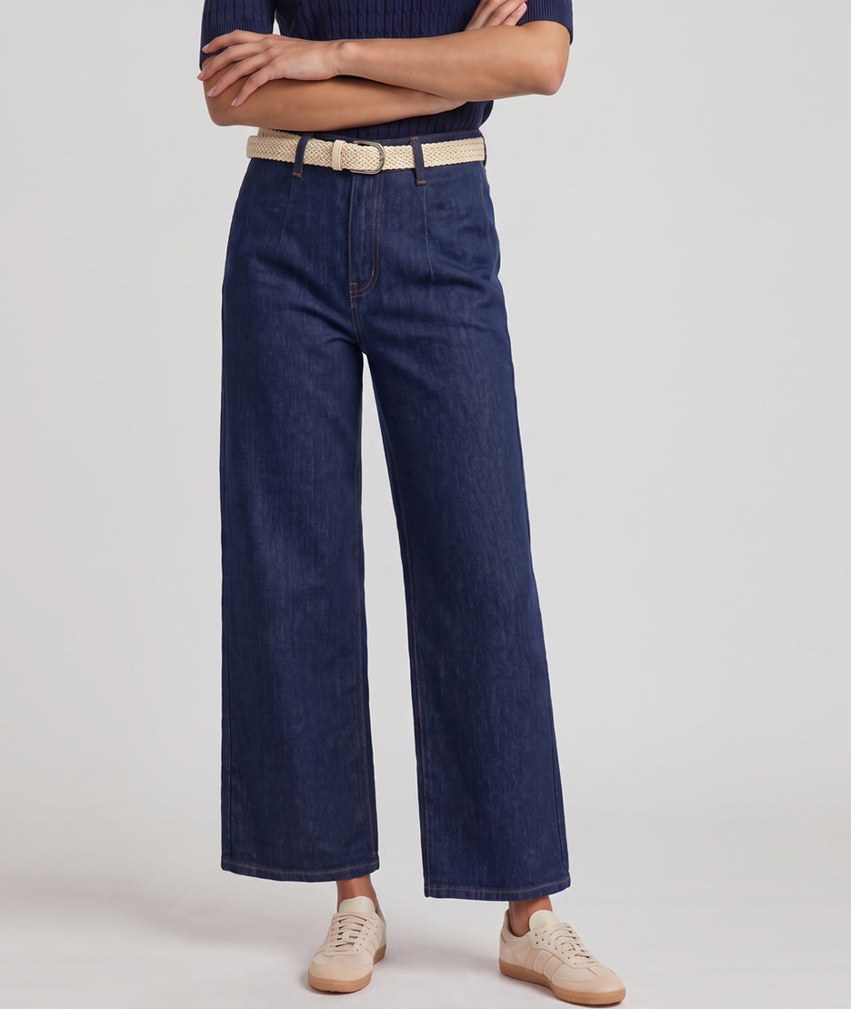 Jean large 7/8ème femme coupe culotte denim brut Pinca — Carnaby