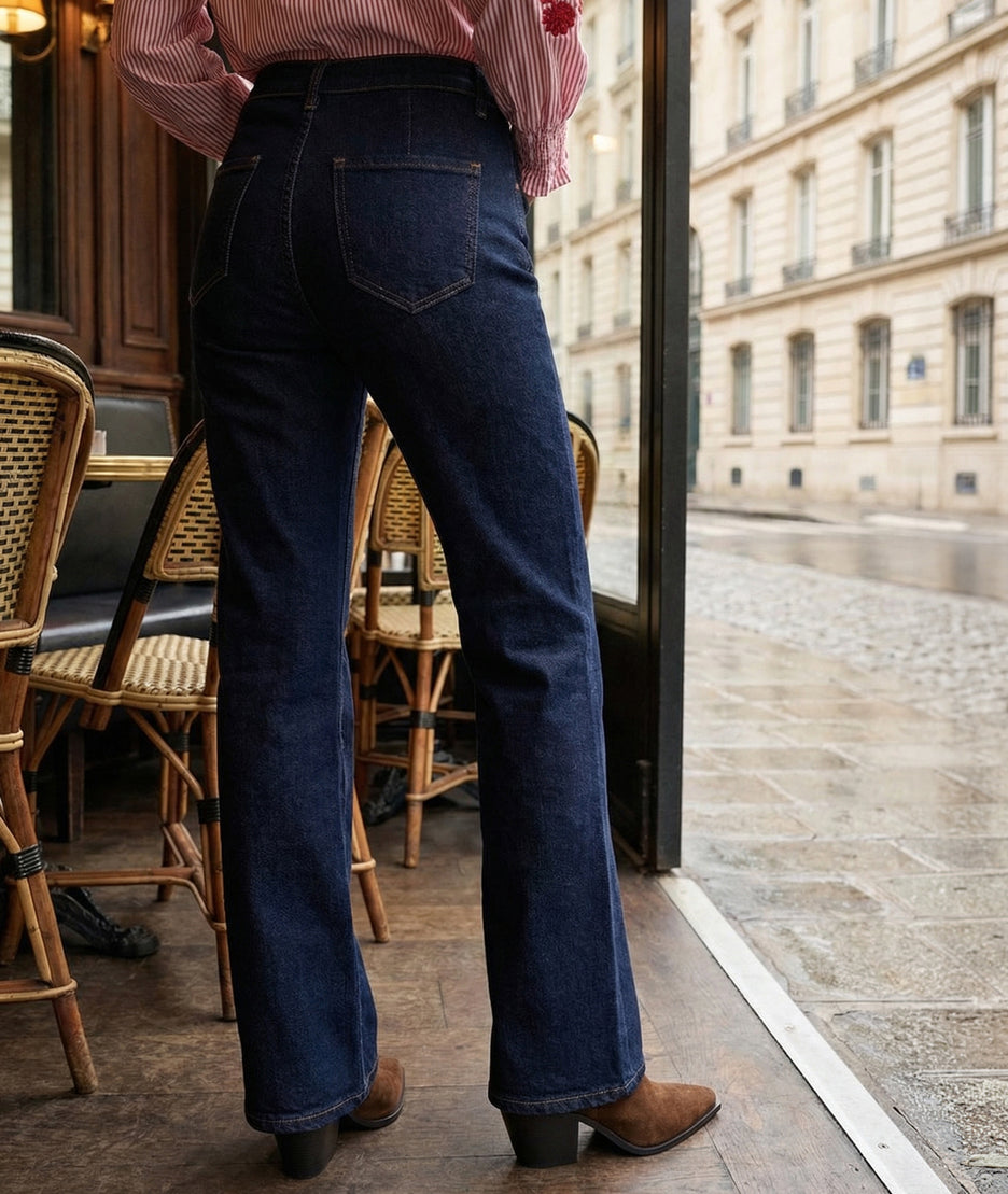 Jean flare brut Wbrown dos