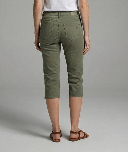 Pantacourt Lana broderie fleur kaki dos