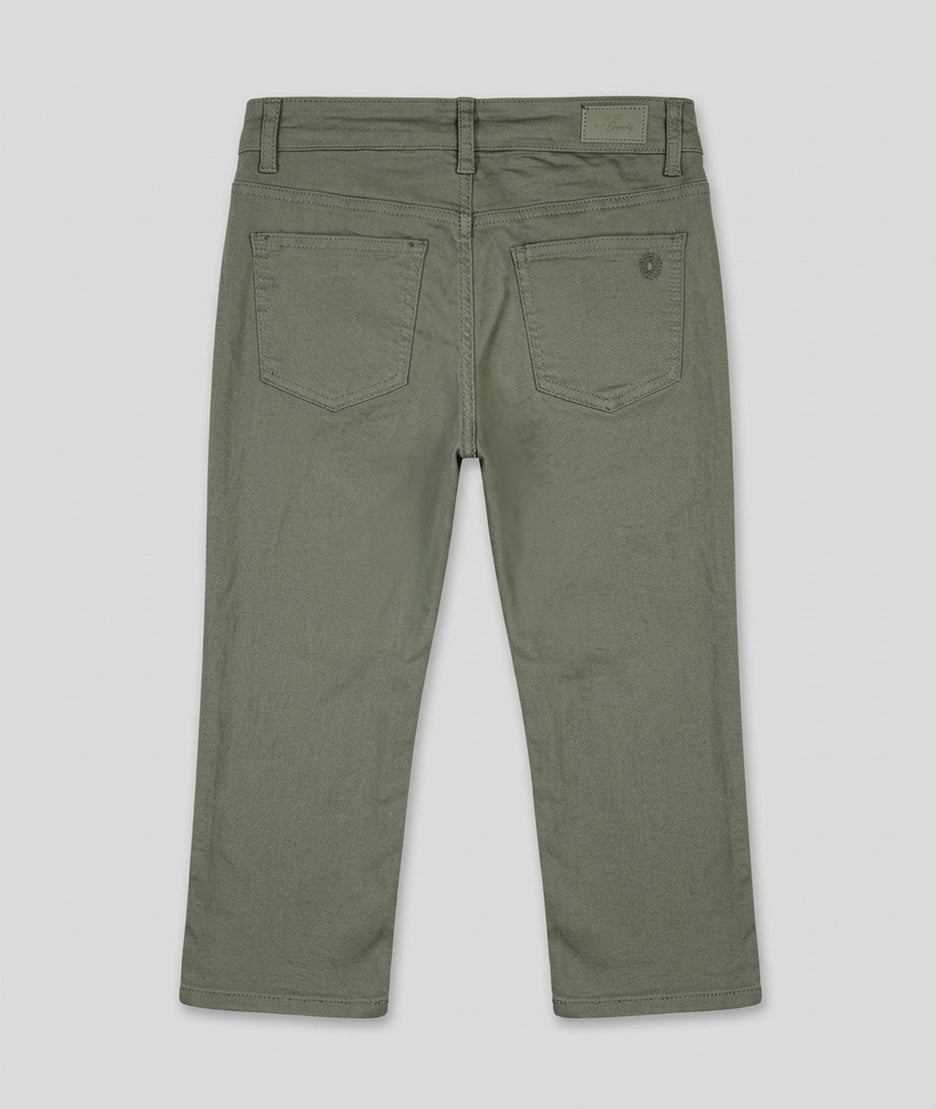 Pantacourt Lana broderie fleur kaki dos