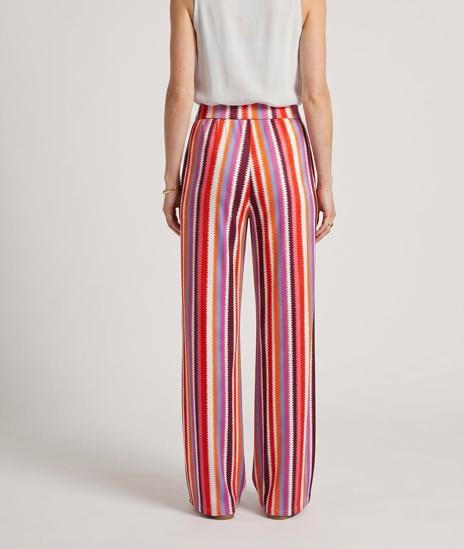 Pantalon fluide Amel coloré couleur fushia face arrière
