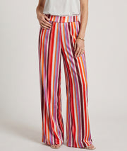 Pantalon fluide Amel coloré fushia face avant