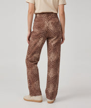 Pantalon Bambi taupe wide leg à motif animalier — marque Carnaby