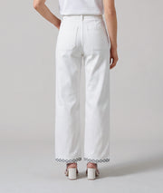 Pantalon Bisou à broderies - blanc