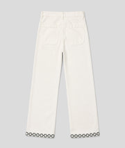 Pantalon Bisou à broderies blanc dos