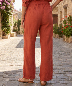 Pantalon Estelle terracotta dos — marque Carnaby
