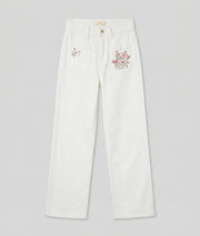 Pantalon Fleurs blanc face — marque Carnaby