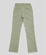 Jean Fomy flare taille haute kaki dos