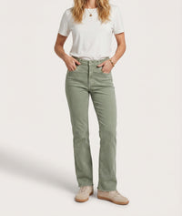 Jean Fomy flare taille haute - kaki