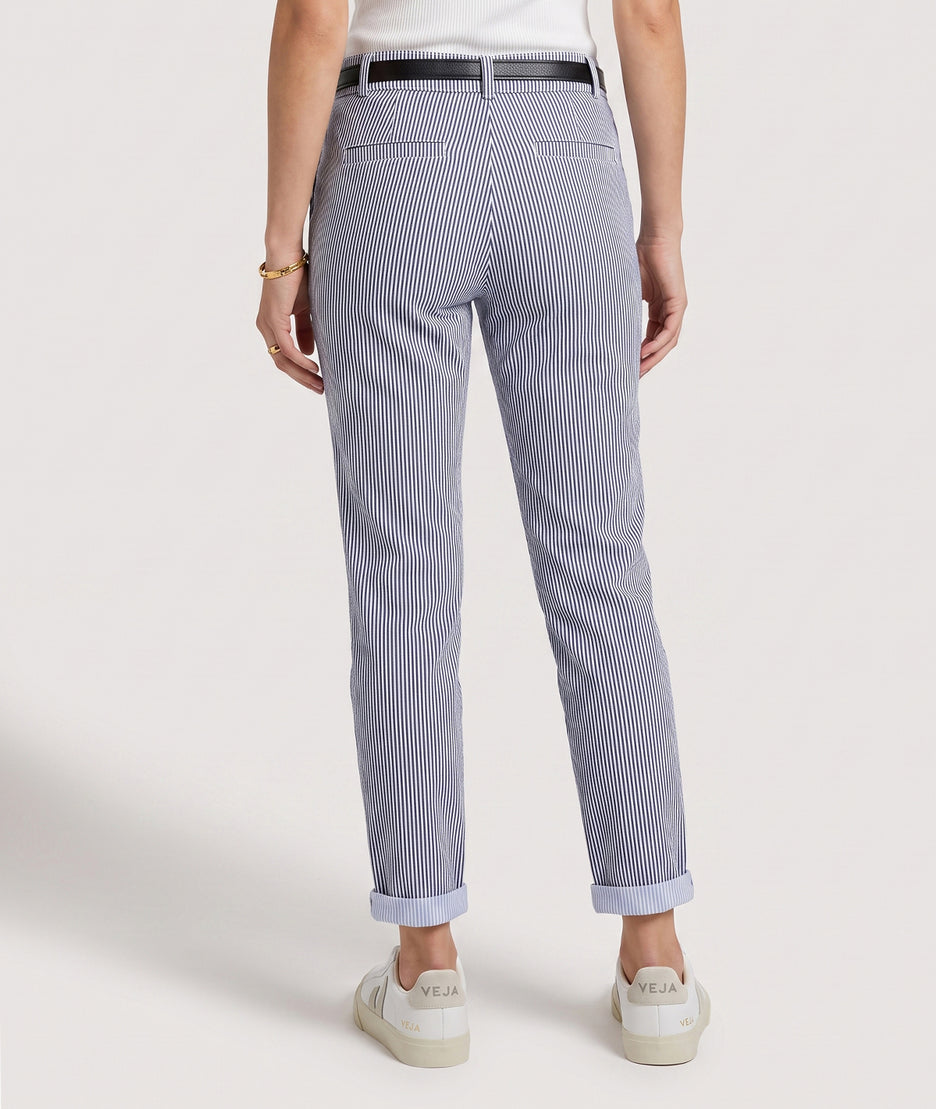 Pantalon Isodora marine blanc à rayures dos — marque Carnaby