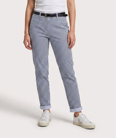 Pantalon Isodora marine blanc à rayures face — marque Carnaby