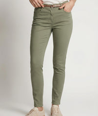 Pantalon Lola slim marron avec ceinture intégrée - marron