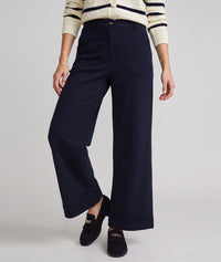 pantalon habillé Louise à revers - marron