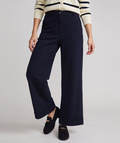 pantalon habillé Louise à revers - marine