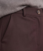 pantalon habillé Louise à revers marron détail