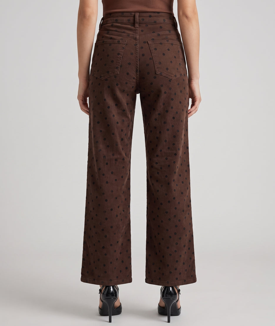 Pantalon Pois choco wide leg à pois noirs — marque Carnaby