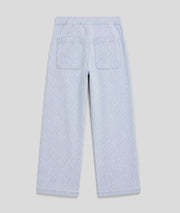 Pantalon Ponra wide leg à rayures bleu dos