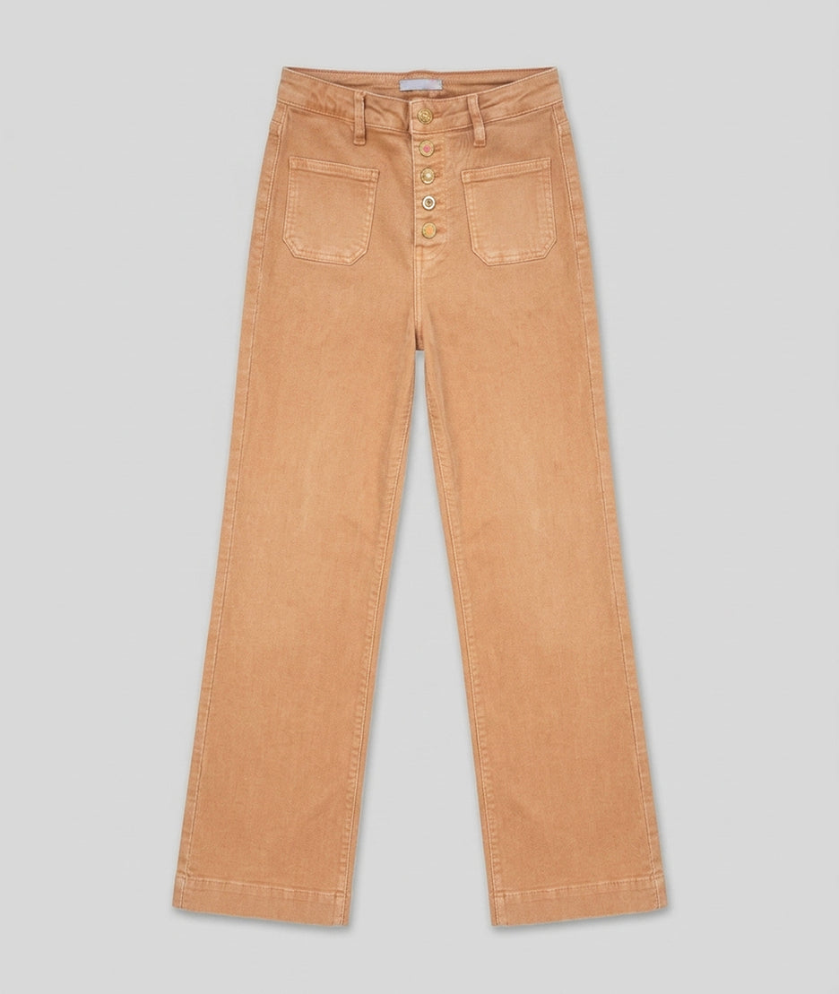 Pantalon Rainbow à boutons fantaisies saumon face