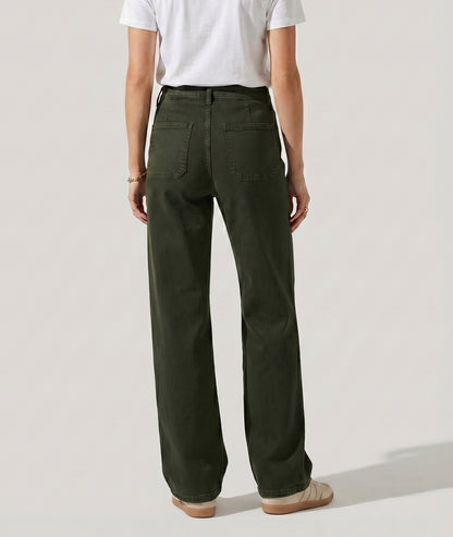 Pantalon Vini flare kaki dos
