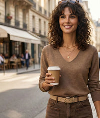 Pull Agile fin manches longues - ecru