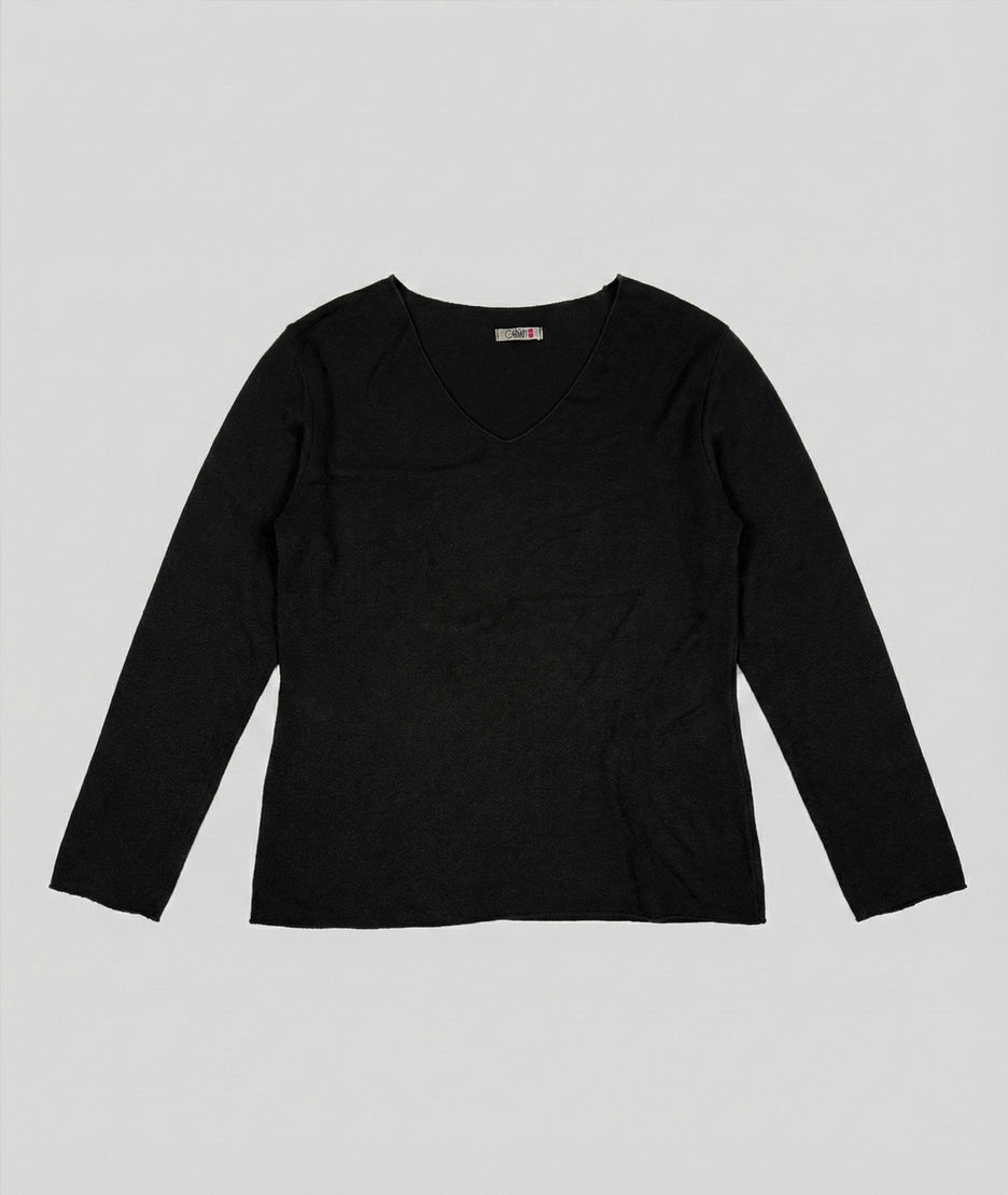 Pull fin manches longues Agile noir face avant