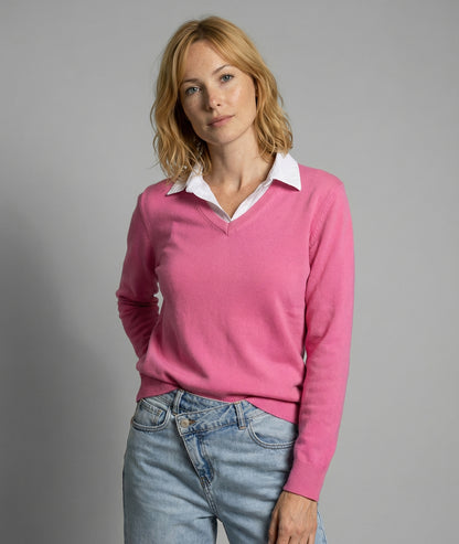 Pull Chemi col chemise fushia face