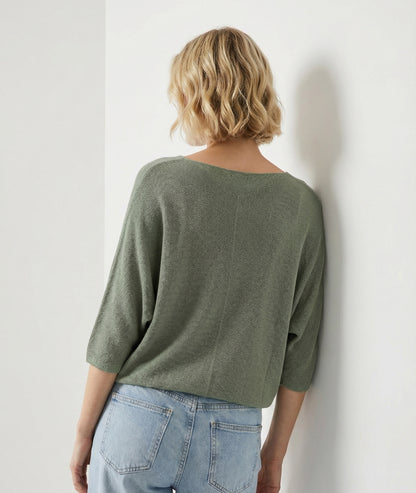 Pull Ilura ample pailleté kaki dos