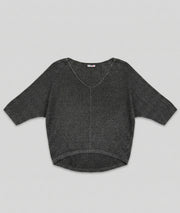 Pull ample pailleté Ilura noir face avant