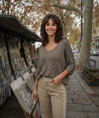 Pull Ilura ample pailleté - beige