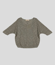 Pull ample pailleté Ilura taupe face avant