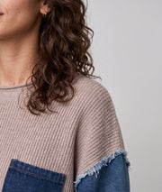 Pull en maille et jean Jeanna - beige