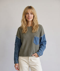 Pull en maille et jean Jeanna - kaki