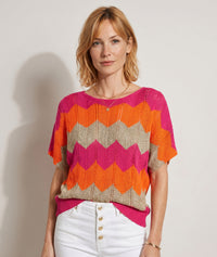 Pull Lena en maille colorée - orange