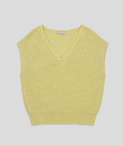 Pull Lexi en maille pailleté jaune face