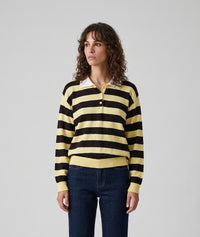 Pull Polo à rayures - jaune
