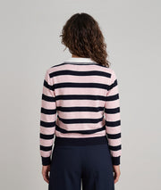 Pull Polo rose à rayures — marque Carnaby