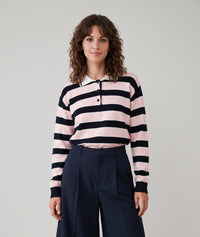 Pull Polo à rayures - jaune