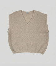 Pull sans manches Sama beige face avant