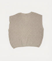 Pull sans manches Sama beige face arrière