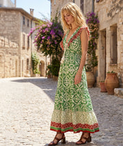 Robe longue Bali - vert face avant