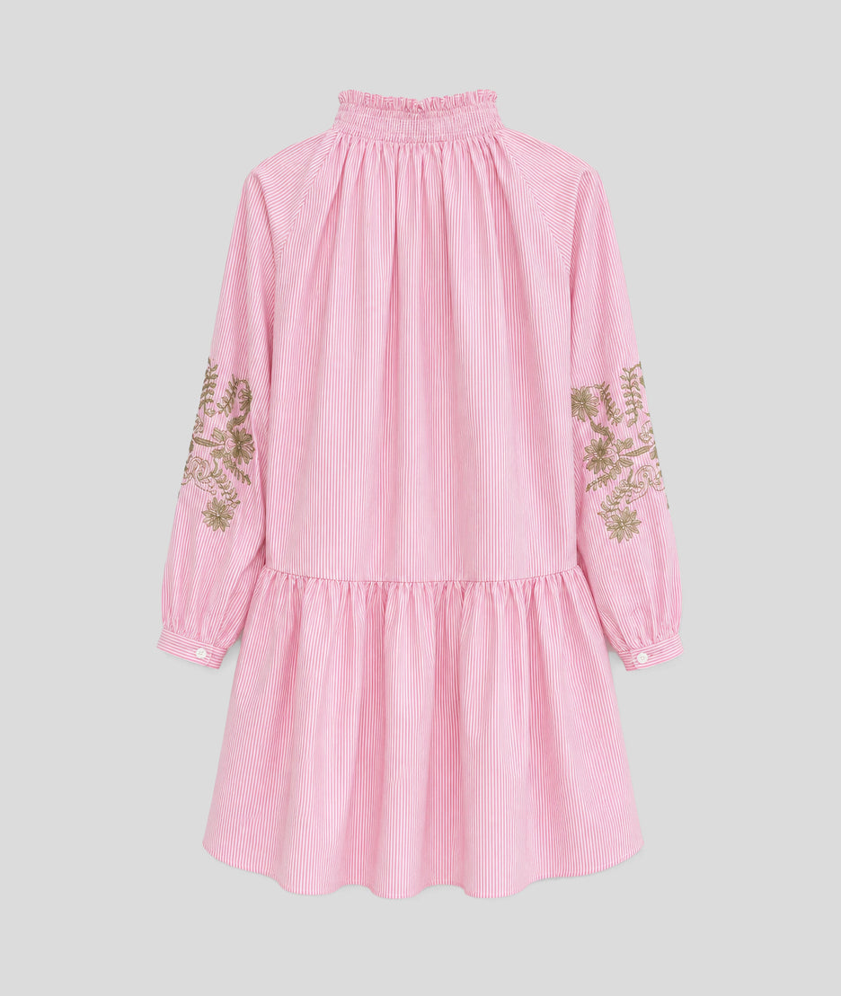 Robe courte Billi à broderies rose dos