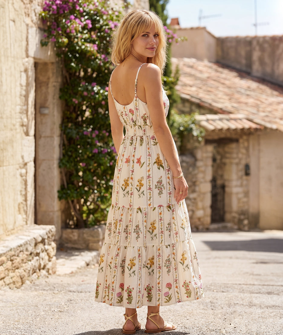 Robe longue Carla - beige face arrière